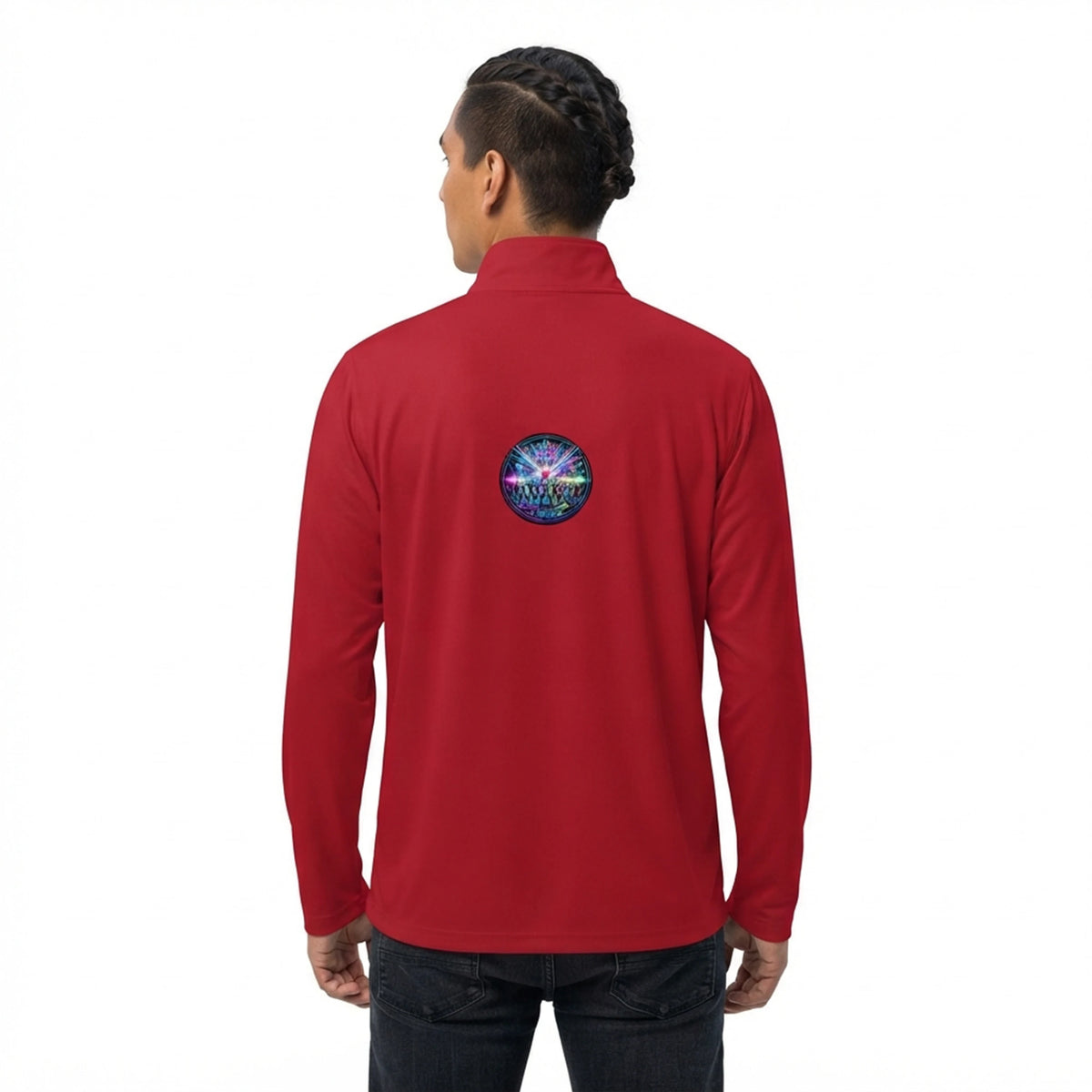 Vibrant Neon Concert Crowd Quarter Zip Pullover