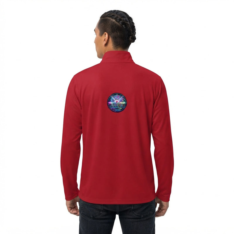 Vibrant Neon Concert Crowd Quarter Zip Pullover