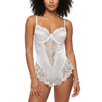 Womens Lace Patchwork Backless Waist Shaping Bodysuit