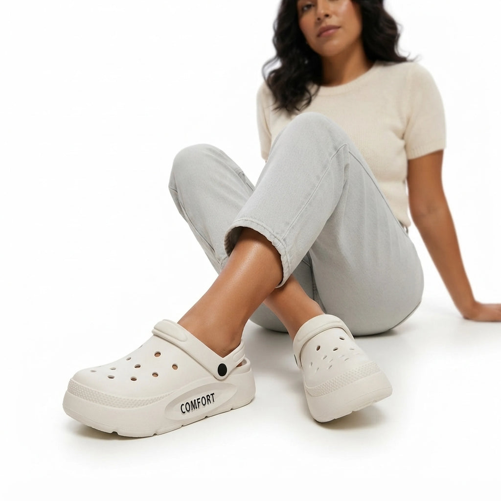 Unisex Summer Anti - Slip Hollow Covered Toe Slippers Thick Bottom