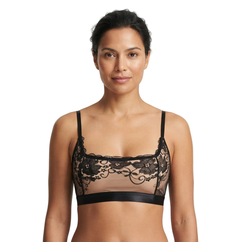 Womens Sheer Floral Lace Wire Free Unlined Bra