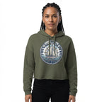 Vintage Nautical Sailboat Compass Womens Crop Hoodie