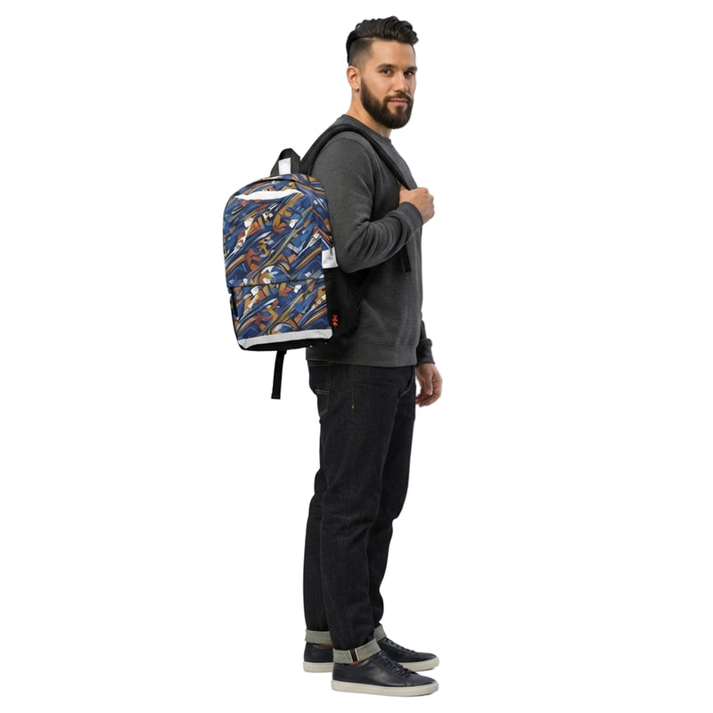 Abstract Football Motion Pattern Backpack