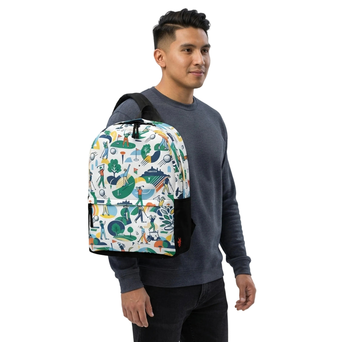 Colorful Golf Course Pattern Backpack