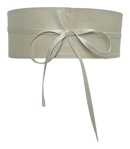 LuckeLadybug PU leather corset belt for women with adjustable tie closure and sleek design