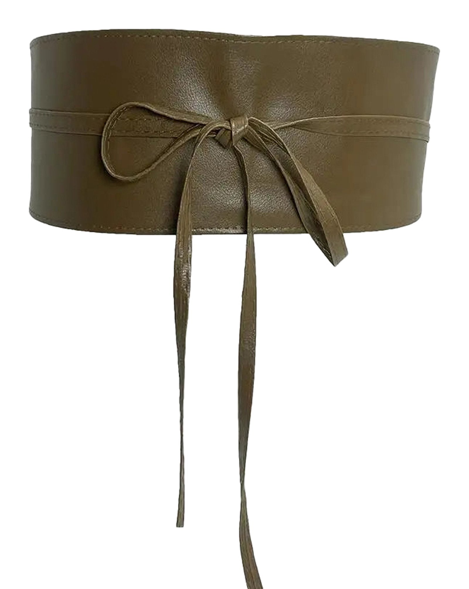 LuckeLadybug LLC PU leather corset belt for women with adjustable tie for versatile styling