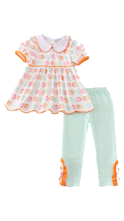 Adorable Pumpkin Print Girl Pants Set For Trendy Babies And Toddlers - Shop Now! - LuckeLadybug LLC