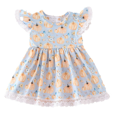 Adorable Pumpkin Print Ruffle Girl Bubble: Perfect For Your Little Pumpkin! - LuckeLadybug LLC