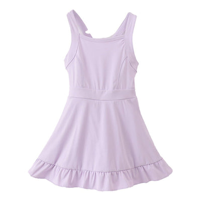 Adorable In Action: Purple Active Sporty Ruffle Tennis Dress For Little Movers - LuckeLadybug LLC