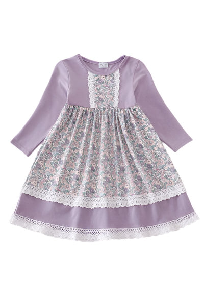 Adorable Purple Floral Print Dress For Your Little Fashionista | Baby & Toddler Clothing - LuckeLadybug LLC