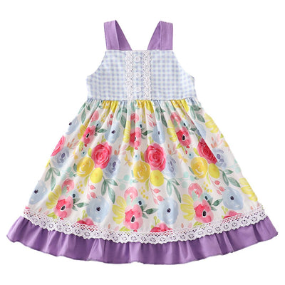 Adorable Purple Floral Print Dress For Stylish Babies And Toddlers - LuckeLadybug LLC