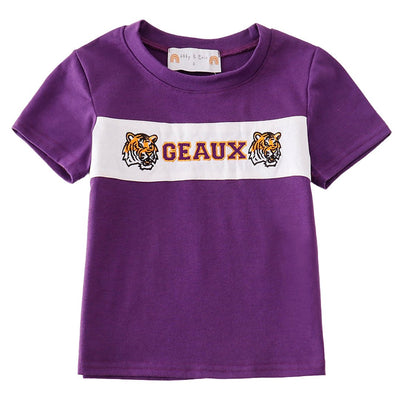 Adorable Embroidered Boy Top For Stylish Little Ones | Purple Geaux Embroidery - LuckeLadybug LLC