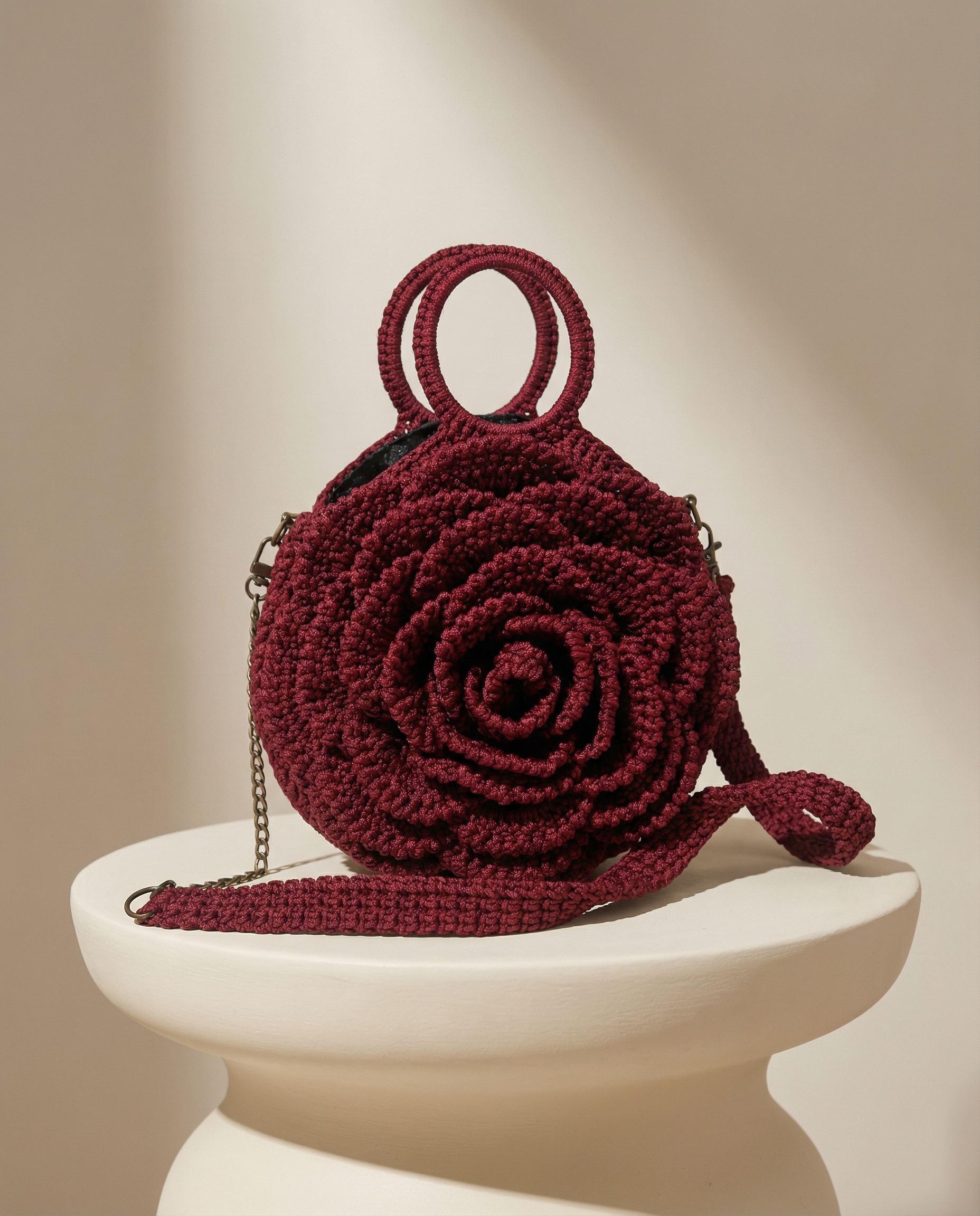 Maasai Rose Artisan Red Crochet Purse - Luxury Studio