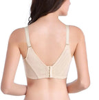 Back view of a LuckeLadybug LLC underwire push up bra in beige for enhanced lift and support