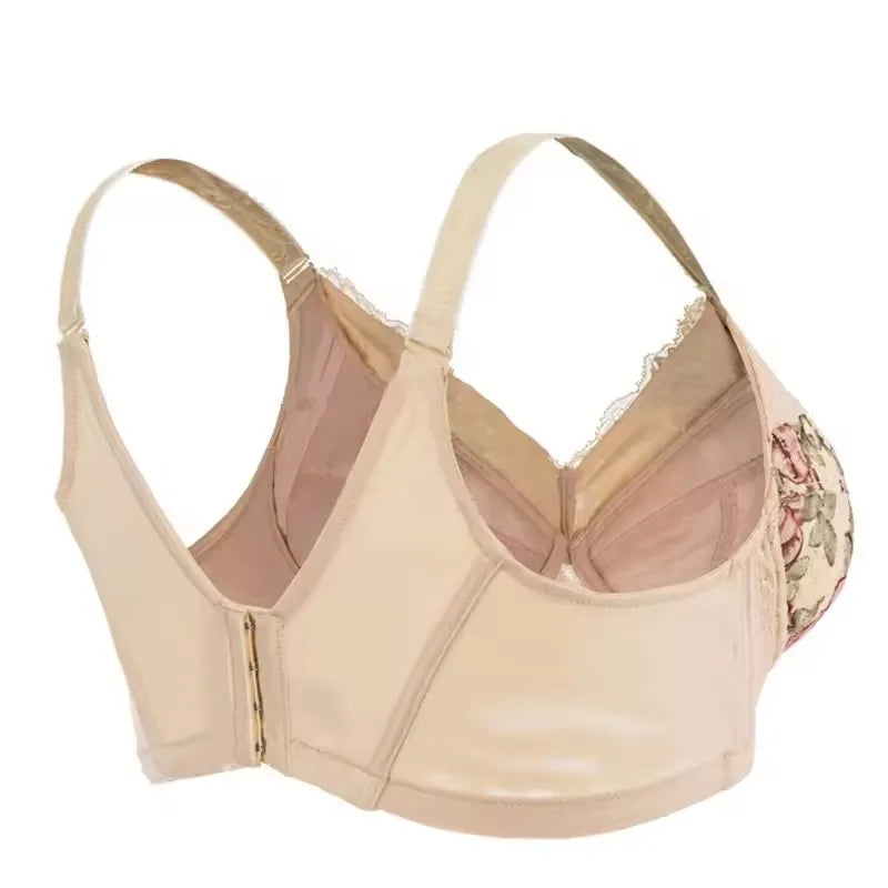 LuckeLadybug LLC Underwire Push Up Bra with Floral Design for Enhanced Lift and Support