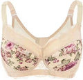 LuckeLadybug LLC Floral Underwire Push Up Bra with Delicate Lace Detailing