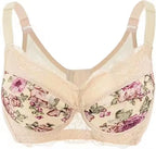 LuckeLadybug LLC Floral Underwire Push Up Bra with Delicate Lace Detailing