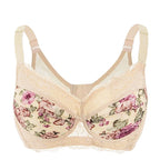 LuckeLadybug LLC Floral Underwire Push Up Bra with Lace Detailing for Added Support
