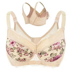 LuckeLadybug underwire push up bra with floral design and adjustable straps in light colors