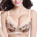 LuckeLadybug LLC Floral Push Up Bra with Underwire for Enhanced Support and Lift
