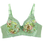 LuckeLadybug LLC Green Floral Underwire Push Up Bra for Comfort and Style