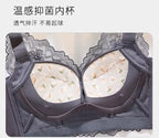 LuckeLadybug LLC Grey Lace Trim Push Up Bra with Breathable Padding and Comfortable Fit