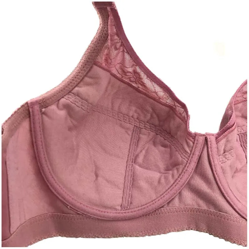 LuckeLadybug LLC Push Up Bra in Soft Pink with Lace Detailing for Comfort and Support