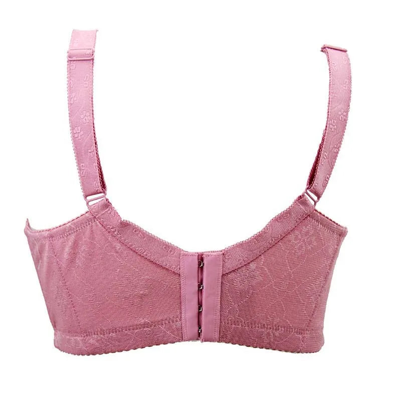 LuckeLadybug LLC Pink Lace Push Up Bra with Adjustable Straps and Back Closure