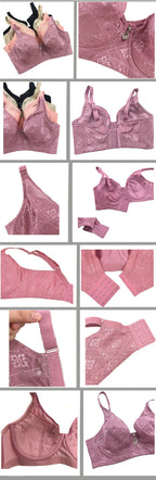 LuckeLadybug LLC Push Up Bra in various colors with lace details and adjustable straps