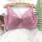 LuckeLadybug LLC Pink Lace Push Up Bra with Decorative Details for Enhanced Comfort