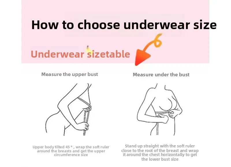 Guide for measuring bust size for a push up bra fit with clear measurement instructions