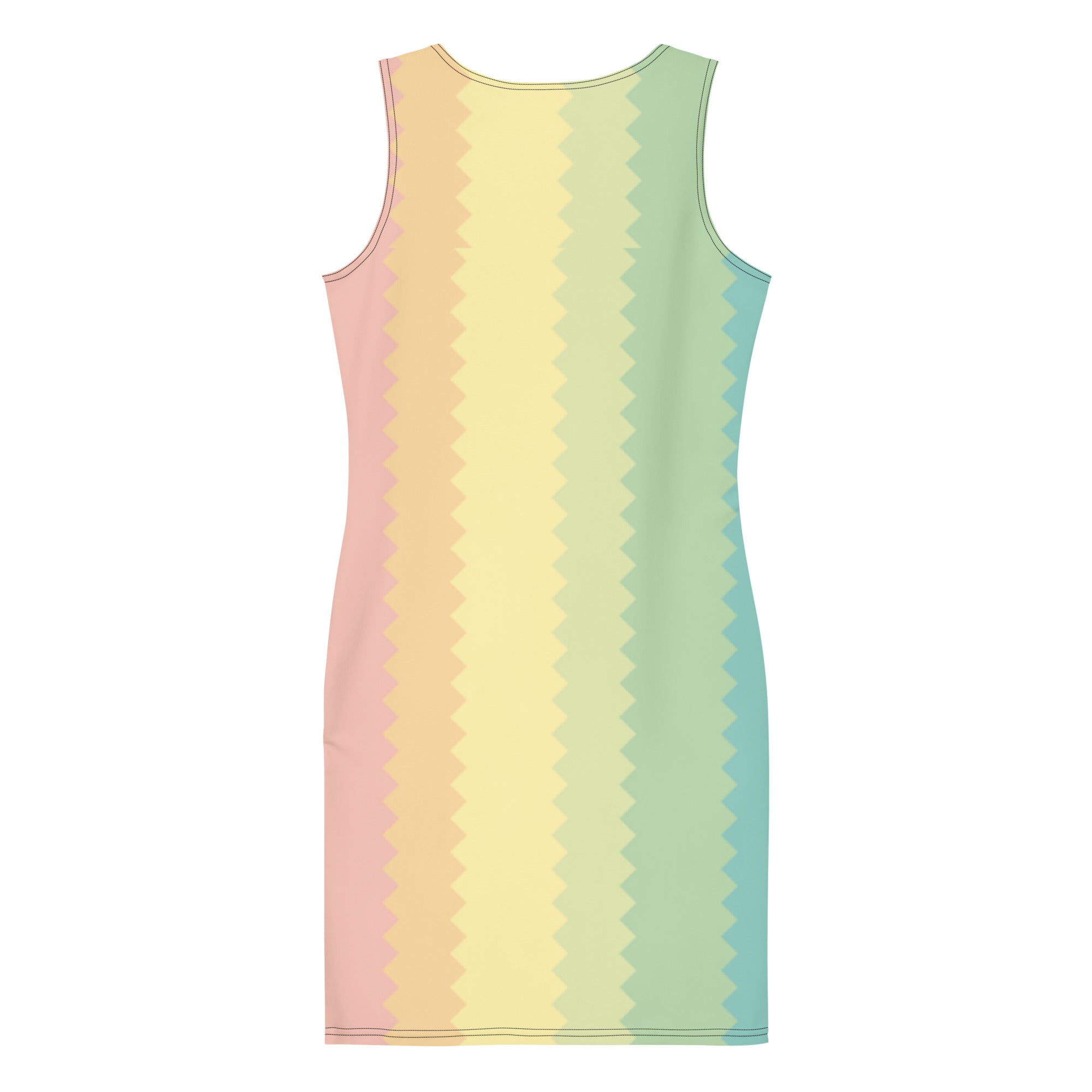 Rainbow bodycon dress with a gradient design featuring soft pastel colors for a stylish look