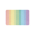LuckeLadybug rainbow pride sherpa blanket with soft pastel rainbow stripes and cozy texture