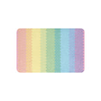 LuckeLadybug rainbow pride sherpa blanket with soft pastel rainbow stripes and cozy texture