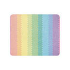 LuckeLadybug rainbow pride sherpa blanket with soft pastel rainbow stripes and zigzag pattern