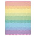 LuckeLadybug rainbow pride sherpa blanket with soft pastel zigzag stripes in rainbow colors