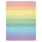 LuckeLadybug rainbow pride sherpa blanket with soft pastel zigzag stripes in rainbow colors