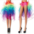 Colorful LuckeLadybug LLC rave skirt with layered tulle and vibrant rainbow design for festival outfits