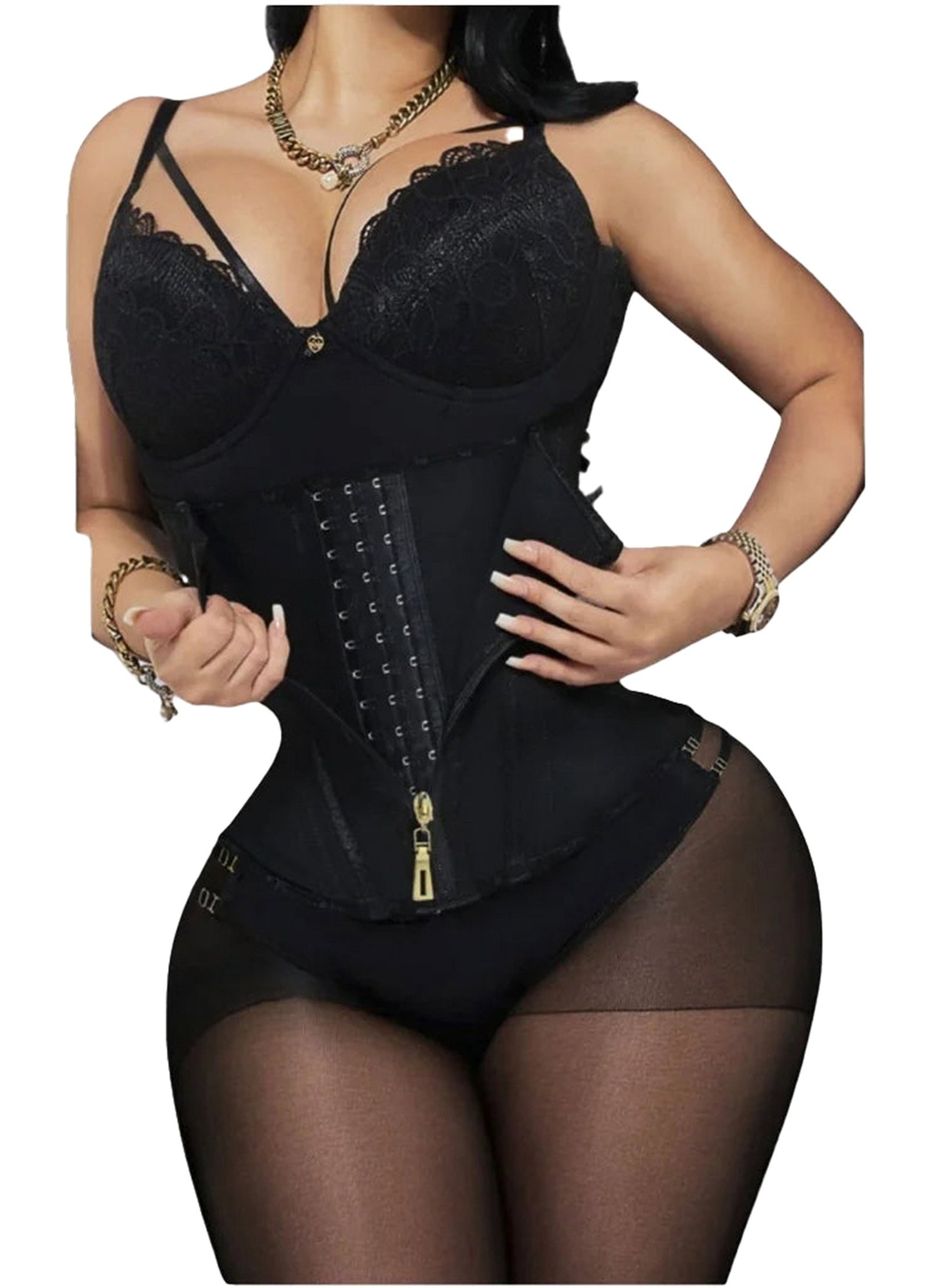 Red black striped overbust corset shirt designed for a flattering silhouette and stylish outfit layering