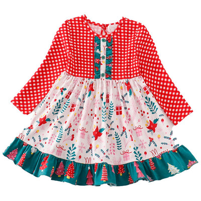 Adorable Red Christmas Plaid Ruffle Dress  Perfect Holiday Outfit! - LuckeLadybug LLC