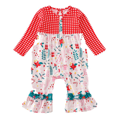 Adorable Red Christmas Plaid Ruffle Romper For Stylish Baby Girls! - LuckeLadybug LLC