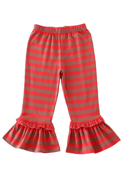 Adorable Red Stripe Ruffle Pants For Stylish Babies And Toddlers ⭐️ - LuckeLadybug LLC