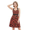 LuckeLadybug Fit & Flare Dress in Red with Ladybug Print, Perfect for Pairing with Red Wing Dress Boot