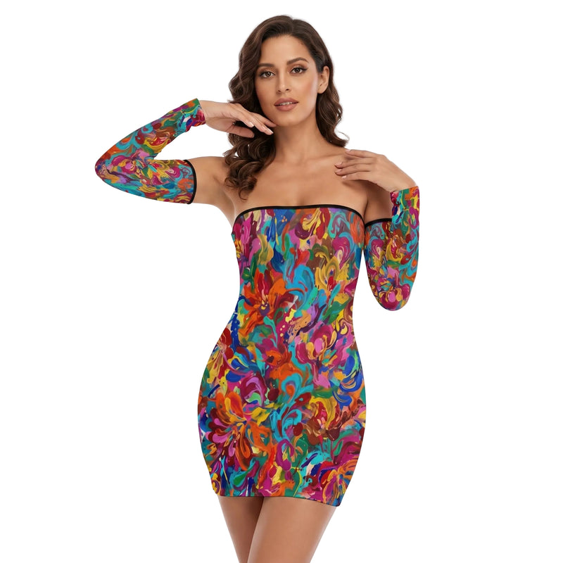 LuckeLadybug Floral dress dress featuring a colorful, vibrant design, perfect for summer parties