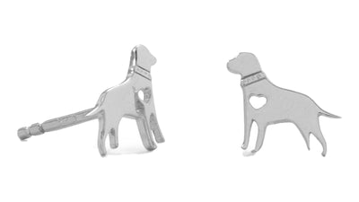 Adorable Dog Lover's Stud Earrings - Rhodium Plated .925 Sterling - LuckeLadybug LLC