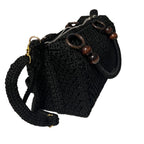 Handmade Black Crochet Shoulder Purse