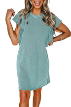 LuckeLadybug A-Line rose red ruffled mini dress for a stylish summer look