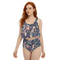 LuckeLadybug Ruffle Bikini with Colorful Swirl Design for Trendy Summer Wear