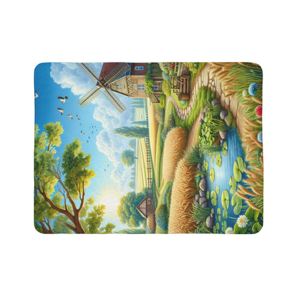 LuckeLadybug sherpa blanket with vibrant countryside design perfect rustic farmhouse throw blanket