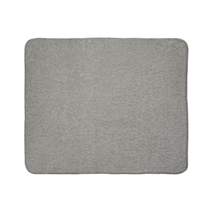LuckeLadybug gray sherpa blanket with soft texture rustic farmhouse throw blanket